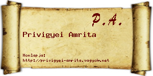 Privigyei Amrita névjegykártya